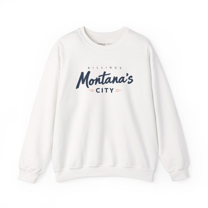 White sweatshirt with Billings Montana's City text.
