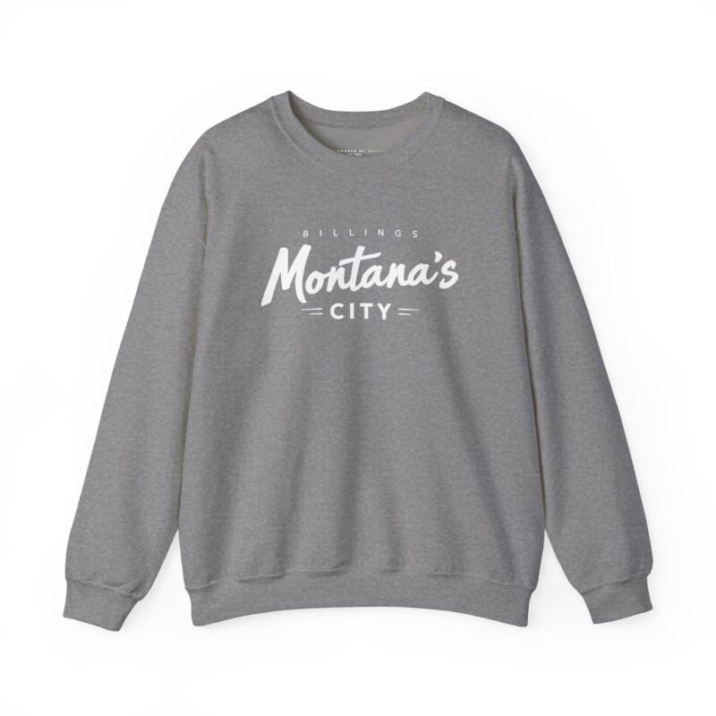 Gray sweatshirt with 'Montana's City' design.