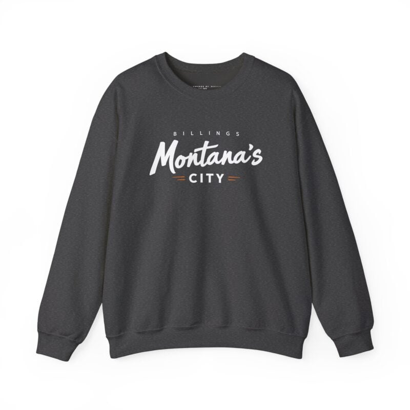 Dark sweatshirt with 'Montana's City' design.
